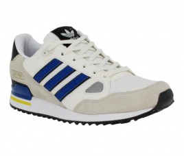 Adidas ZX 750 toile velours homme blanc+ bleu