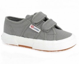 superga 2750 velcro toile enfant gris