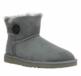 ugg australia mini bailey button velours femme gris