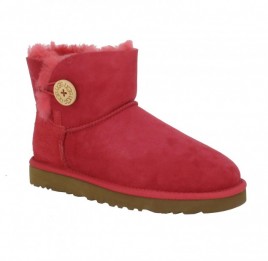 ugg australia mini bailey button velours femme rose