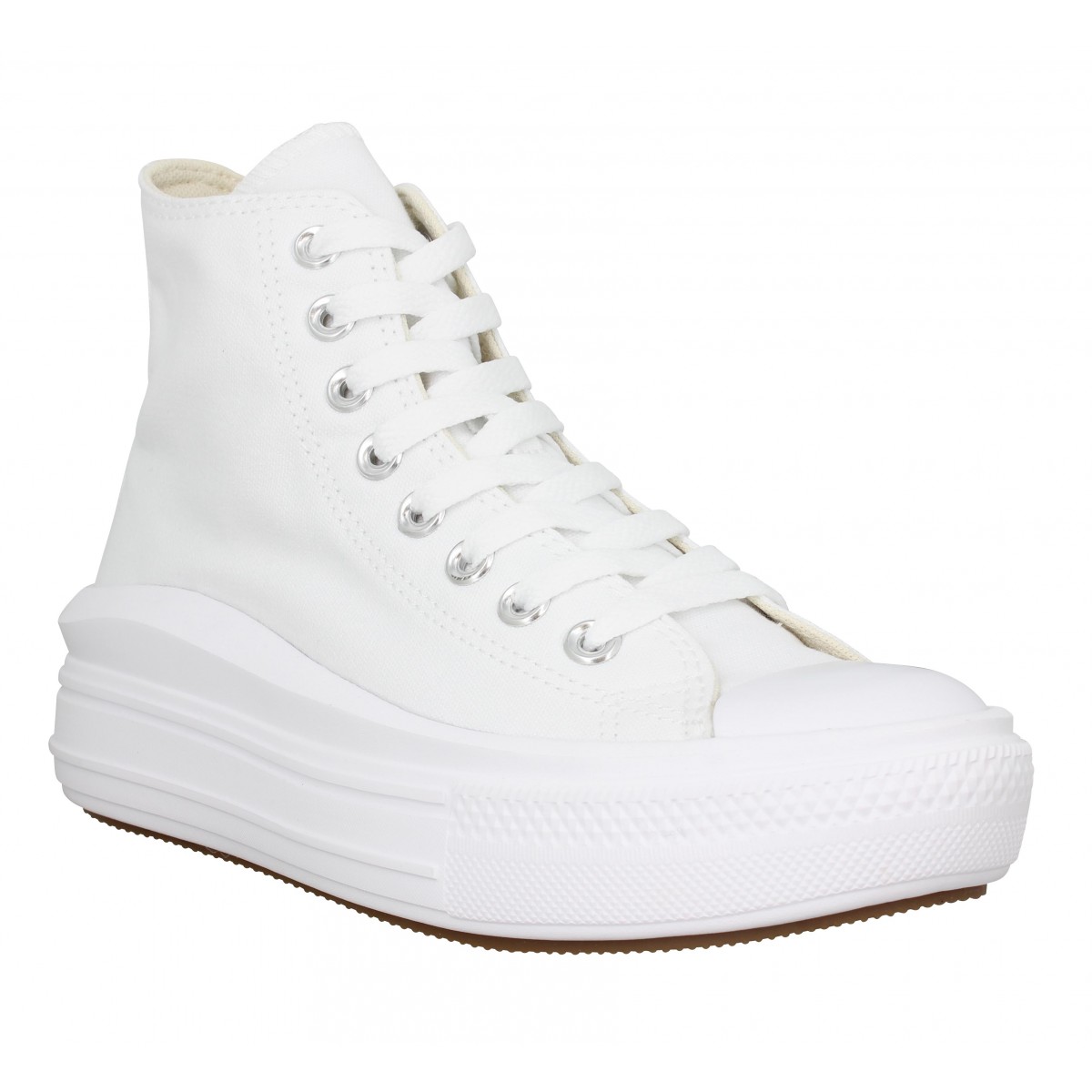 Chaussures Converse chuck taylor all star move hi toile femme blanc femme