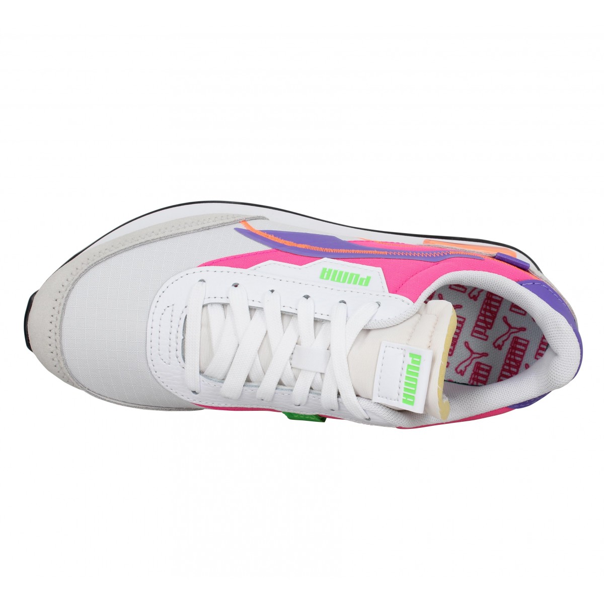 Chaussures Puma Future Rider Twofold Sd Velours Toile Femme Blanc Mauve Femme Fanny Chaussures